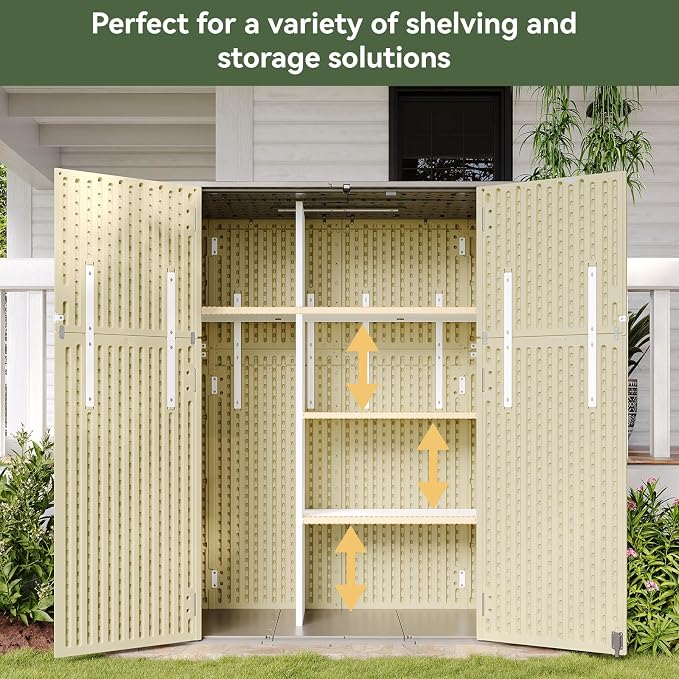 Aoxun 61 Cu.Ft Outdoor Storage Shed, Widened Outdoor Storage Cabinet Waterproof - Image 7