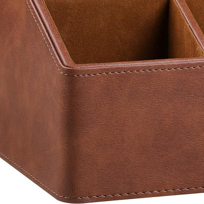 PU Leather Desk Organizer, Luxury Remote Control Holder - Image 7