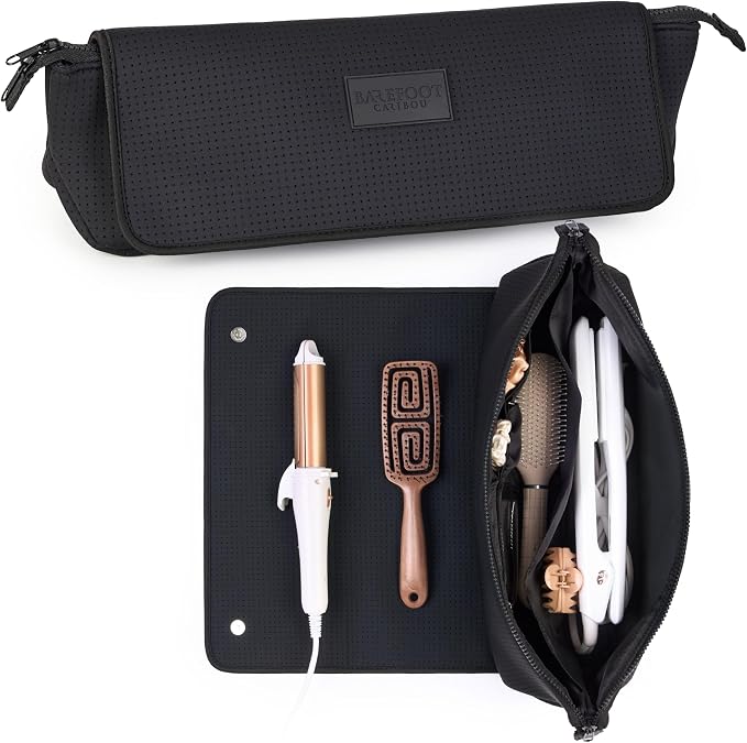BAREFOOT CARIBOU Hair Tools Travel Bag and Heat Resistant Mat by BarefootCaribou
