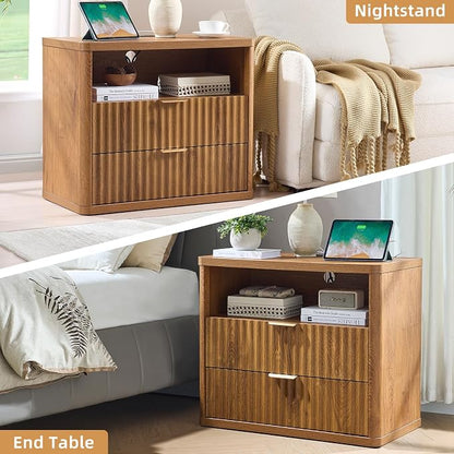 LEYAOYAO 31" Wide Fluted Nightstand - Image 9