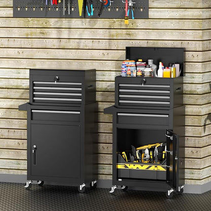 INTERGREAT Rolling Tool Chest, 5-Drawer Tool Box Organizer w/Lockable Wheels & - Image 9