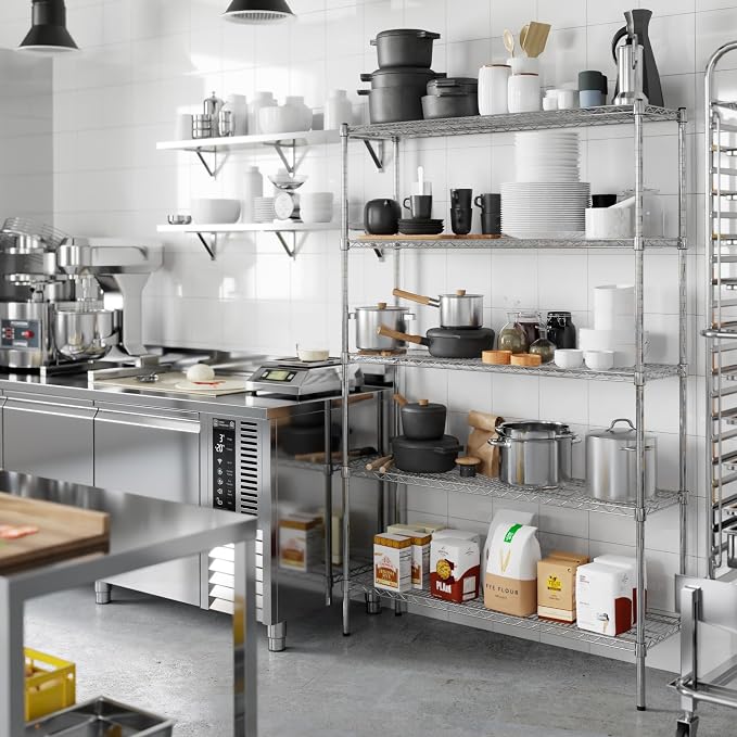 14" Deep x 48" Wide x 74" Height Wire Shelving Kit | 5-Tier | NSF Commercial - Image 6