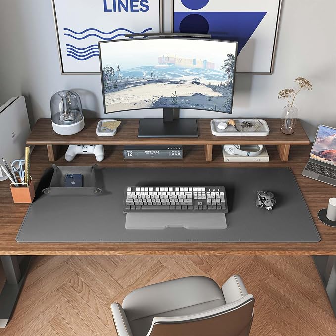 DAWNTREES Dual Sided Desk Mat, Leather Desk Pad, Cork Desk Mat Protector - Image 6