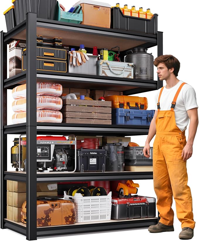 71" H Garage Shelving, 5-Tier Heavy Duty Storage Shelves, Adjustable Metal by Unknown