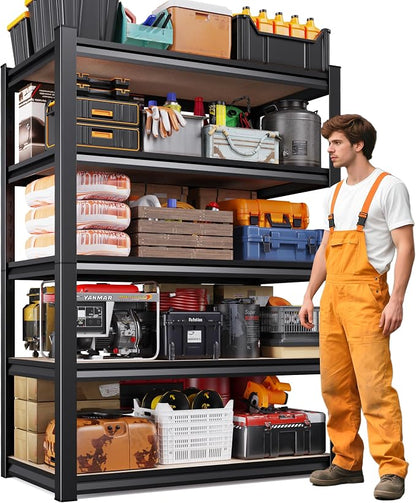 71" H Garage Shelving, 5-Tier Heavy Duty Storage Shelves, Adjustable Metal by Unknown
