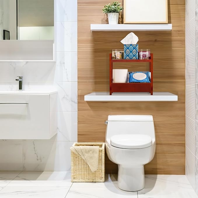 Sorbus Bamboo Bathroom Counter Organizer – 2-Tier Shelf - Image 7