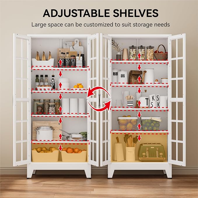 COFaR 71" White Glass Door Display Cabinet - Image 5