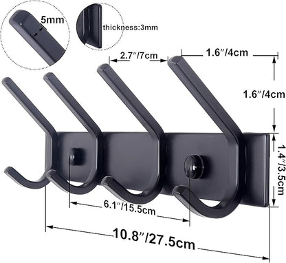 WEBI Coat Rack Wall Mounted, 4 Coat Hooks - Image 2