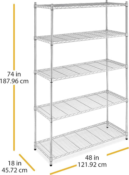 Whitmor 5 Tier Heavy Duty Shelving Unit, Metal Storage Shelves, 500 lbs - Image 8