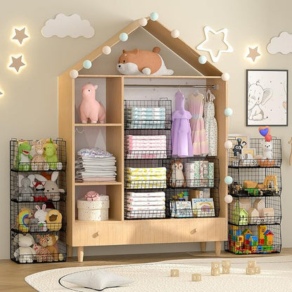 4-Tier Stackable Closet Organizers and Storage Shelves, Foldable Closet Shelf - Image 8