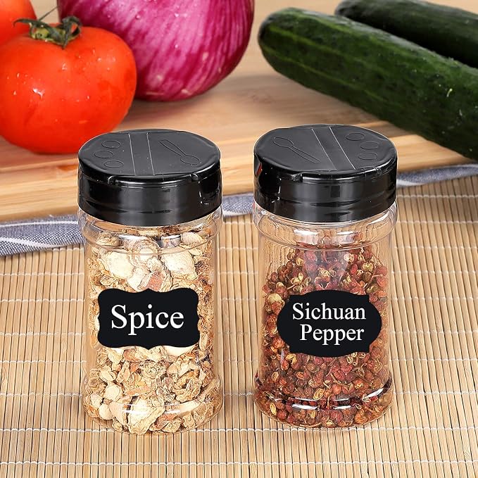 Spice Bottles, Dabacc 20Pcs 7oz Clear Plastic Container Jars - Image 8