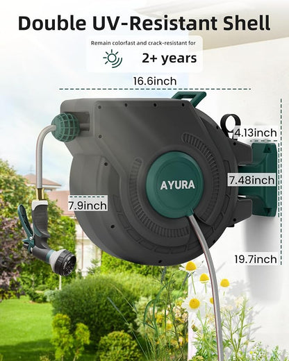 AYURA Retractable Garden Hose Reel 100 ft x 1/2 inch - Image 7