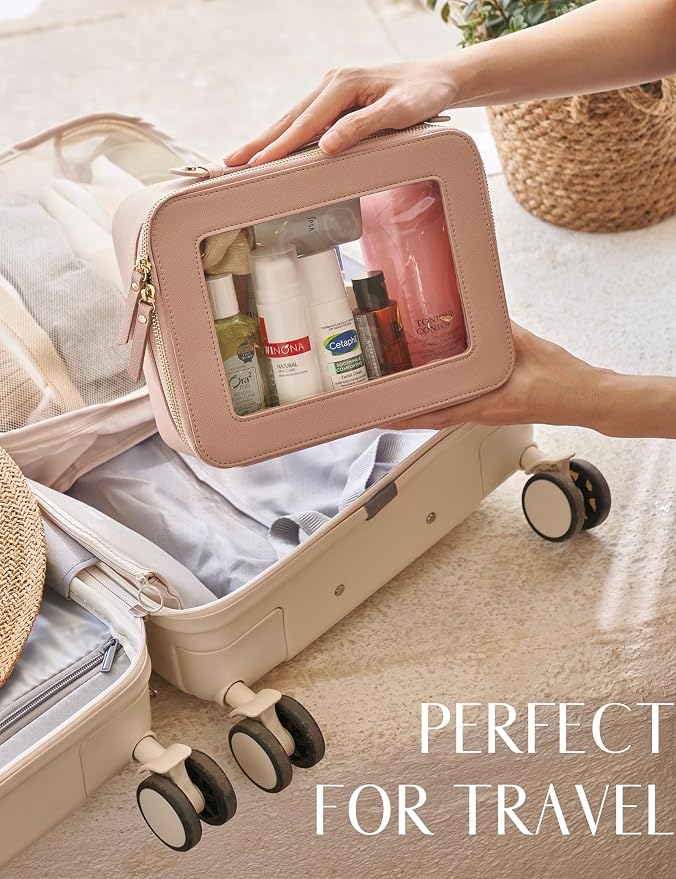 Popvibe Clear Makeup Bag Travel Cosmetic Case Transparent Toiletry Bag - Image 5