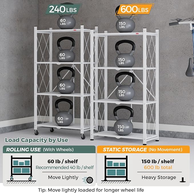 DEANIC 4 Tier Foldable Storage Shelves - Image 10