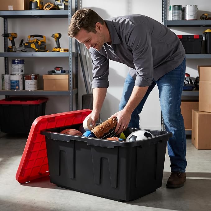 27 Gallon Industrial Plastic Storage Totes, Heavy Duty Storage Bins - Image 6