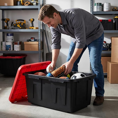 27 Gallon Industrial Plastic Storage Totes, Heavy Duty Storage Bins - Image 6