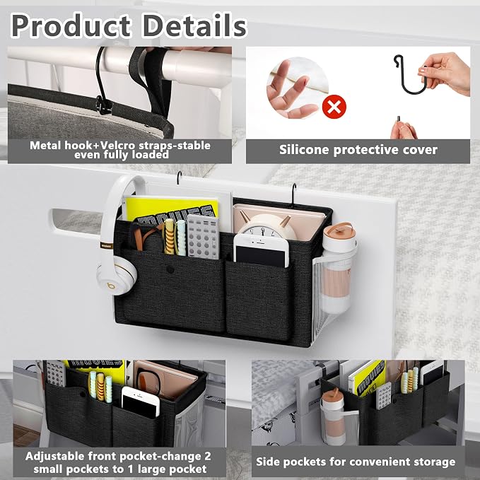 Bedside Caddy Bedside Storage Hanging Organizer - Image 4