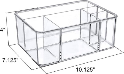 Amazing Abby - Glamour - Acrylic 5-Compartment Makeup Organizer, Transparent - Image 4