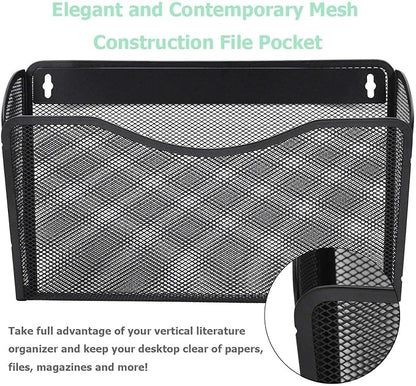 EASEPRES 6 Single Pocket Mesh Hanging File Organizer, Vertical Wall Mounted - Image 3