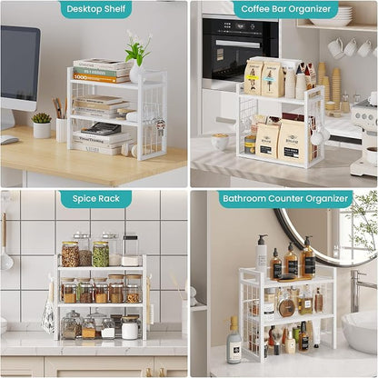 ELITEROO Desk Shelf Organizer, 2 Tier Wood Desktop Bookshelf Storage Rack - Image 8