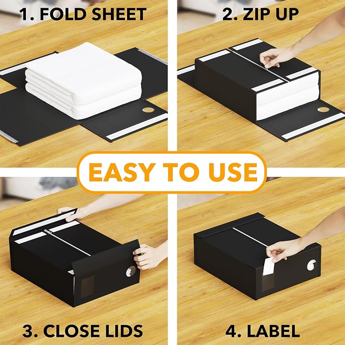 SpaceAid 2 Pack Bed Sheet Organizers and Storage, Foldable Sheet Organizer - Image 3