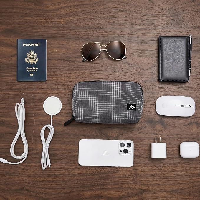 simtoper Small Electronics Organizer Travel Case – Slim Travel Cable Pouch - Image 4