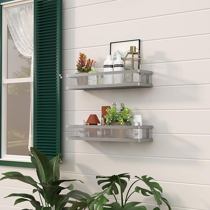 PUSDON 16.5-Inch Extra Long Slim Mesh Shower Caddy, Wall Mounted Bathroom - Image 8