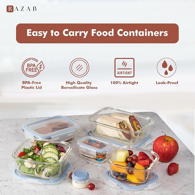 Razab 35 Pc Set Glass Food Storage Containers - Image 7