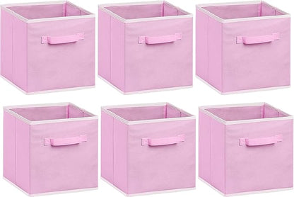 Simple Houseware Foldable Cube Storage Bins, 11-Inch Pink - Image 2