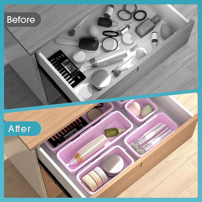6 PCS Drawer Organizer Set, 3 Size Makeup Drawer Divider Organizer - Image 6