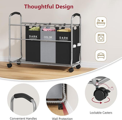 Tajsoon Laundry Sorter 4 Sections, Laundry Separator Hamper - Image 5