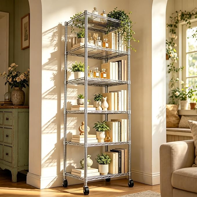 REGILLER 6 Wire Shelving Steel Storage Rack Adjustable Unit Shelves - Image 5