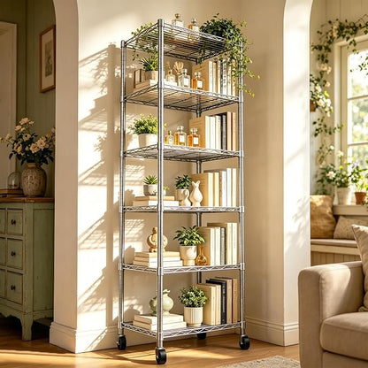 REGILLER 6 Wire Shelving Steel Storage Rack Adjustable Unit Shelves - Image 5