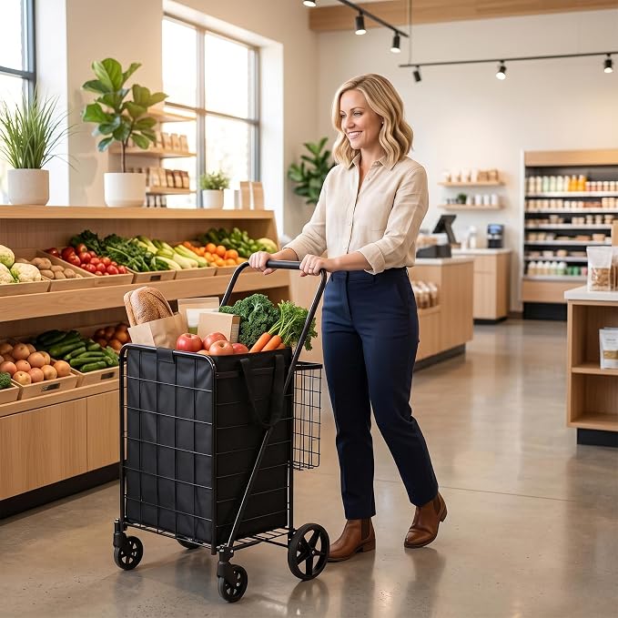 SUPER DEAL Folding Shopping Cart - Image 2