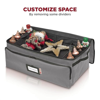 Premium Christmas Ornament Storage Box – Holds up to 72-3” Ornaments + 6 Side - Image 8