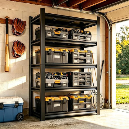 18" D Metal Garage Shelving, 5 Tier Adjustable Steel Storage Racks by Buynow
