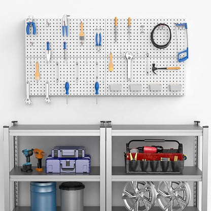 Pegboard Smith 48PCS Metal Pegboard Kit – 12"x24" Tool Storage Wall Organizer - Image 2