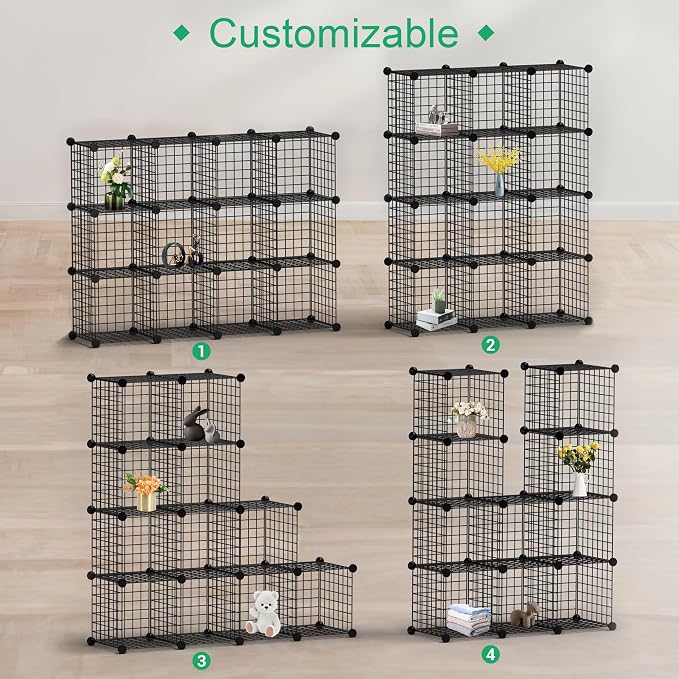 ZENY Cube Storage 12-Cube Metal Wire Storage Shelves Cube Closet Organizer - Image 6