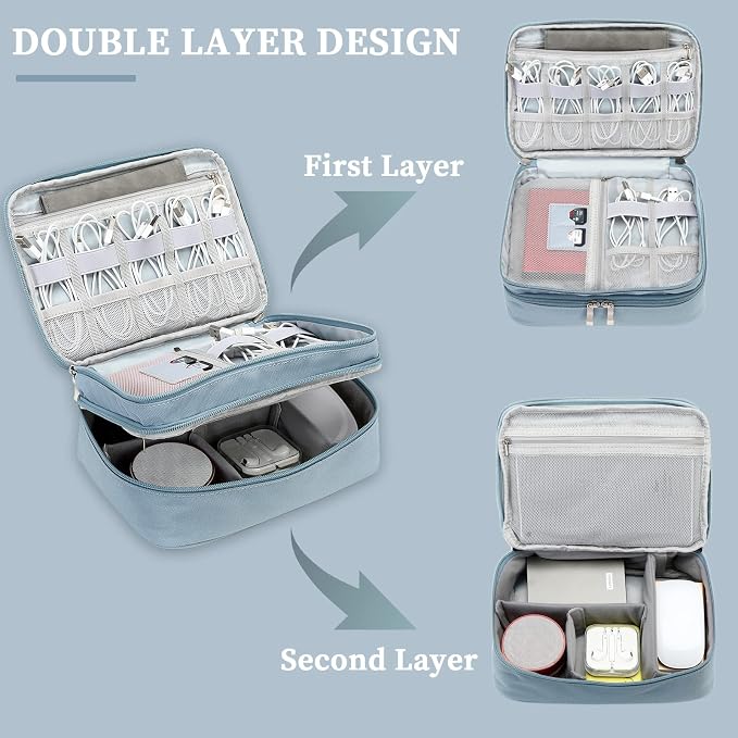 Lanola Custom Personalized Travel Cable Organizer Bag, Electronic Accessories - Image 4