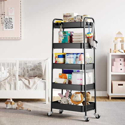 TOOLF 5-Tier Metal Rolling Cart - Image 8