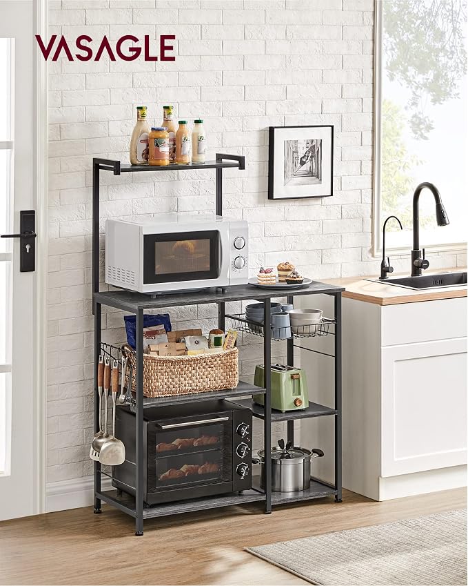 VASAGLE Baker's Rack, Microwave Stand, Kitchen Storage Rack - Image 2