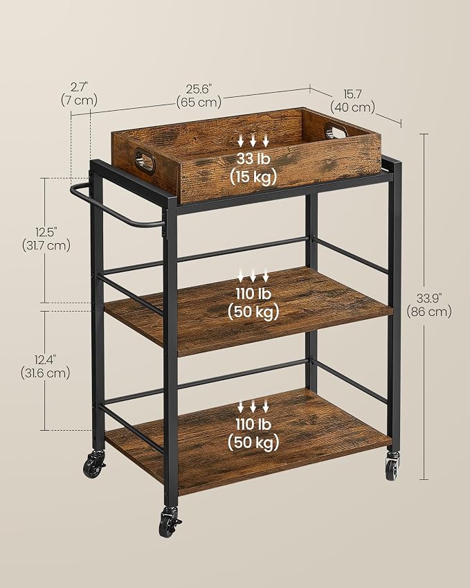 VASAGLE Kitchen Serving Cart - Image 4