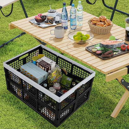 3-Pack Large Plastic Folding Storage Crates, 66 L Collapsible Storage Crates - Image 4