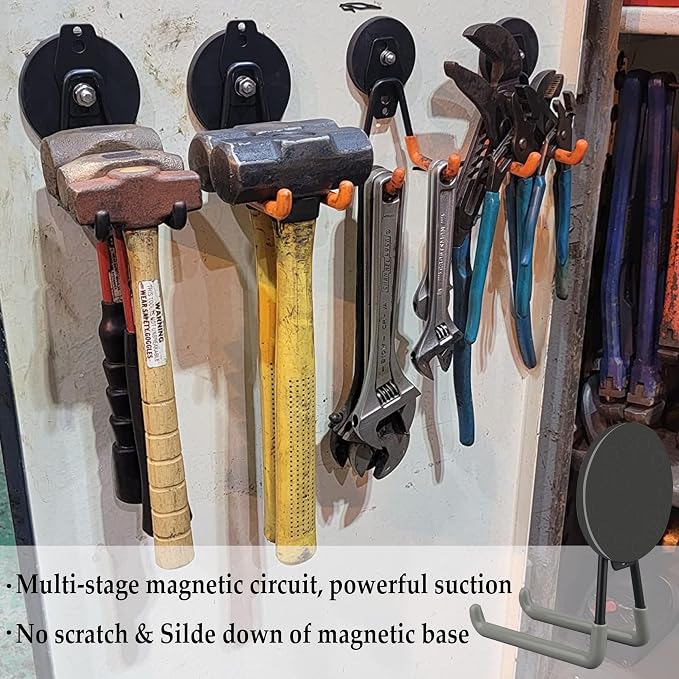 ULIBERMAGNET Magnetic Hooks, Heavy Duty Magnet Hooks, Large Manget - Image 5