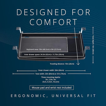 Kensington Keyboard Tray Under Desk, SmartFit Ergonomic Slide-Out Keyboard - Image 8