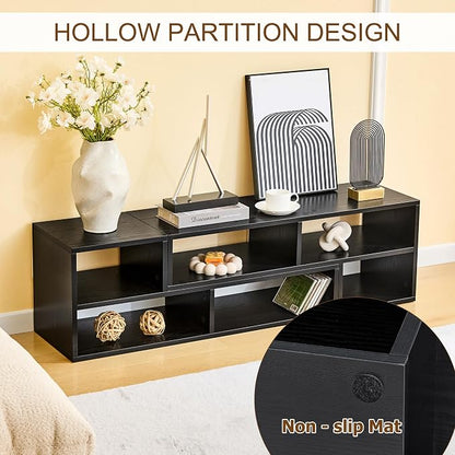 Black L-Shaped Modular Bookshelf TV Stand - Image 8
