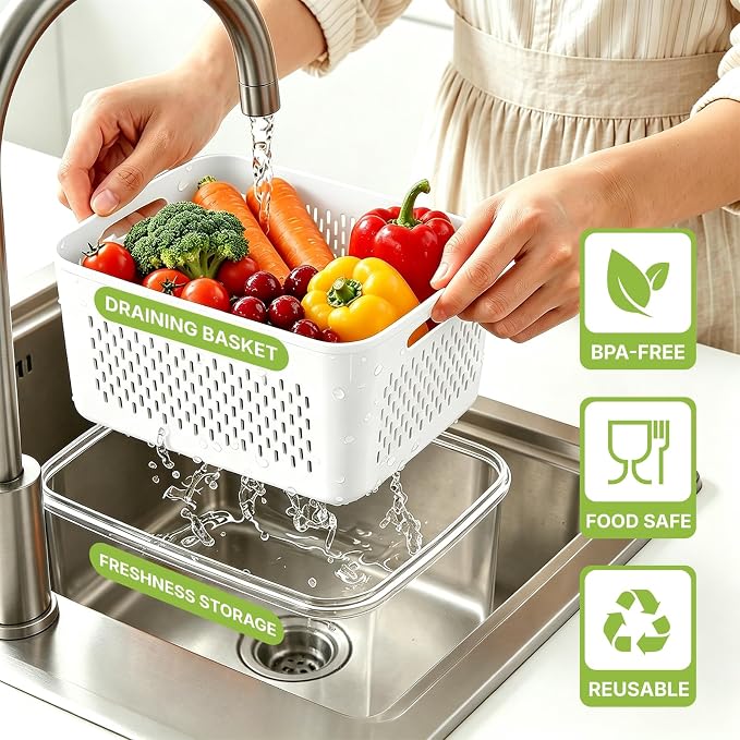 5 Pack Large Fruit Storage Containers - Image 2