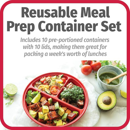 GoodCook Meal Prep Containers Set Microwave & Dishwasher-Safe Round Food - Image 3