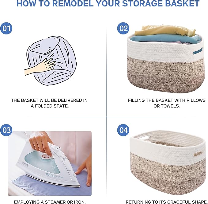 4 Pack Woven Storage Baskets for Organizing - Image 3
