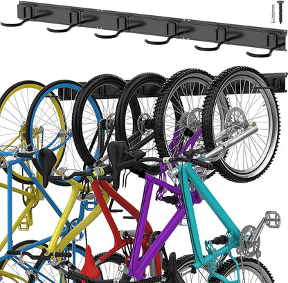 TORACK Bike Storage Rack, 6 Bike Rack Wall Mount Home and Garage Organizer by TORACK